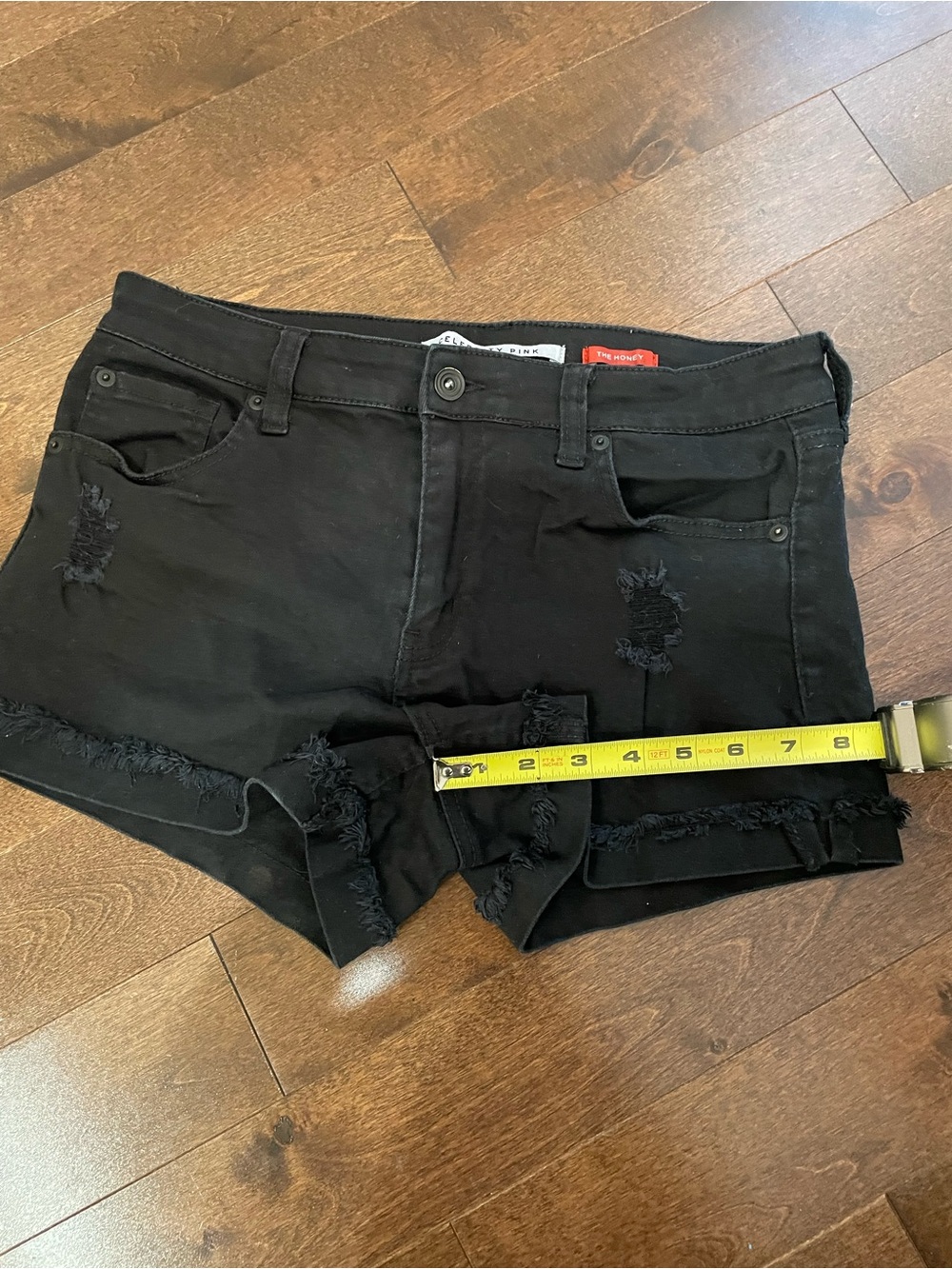 Celebrity Pink Black High Waist Roll-Hem Shorts - Picture 6 of 7
